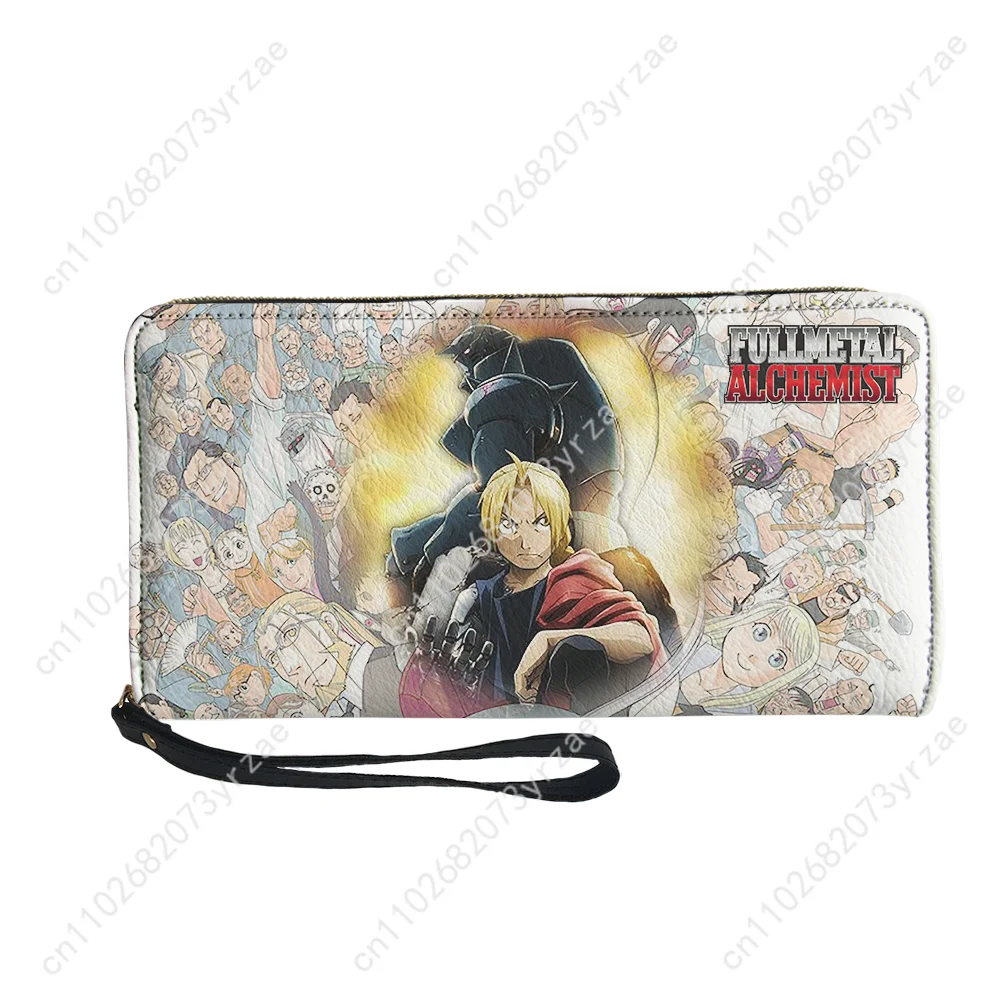 Fullmetal Alchemist Wallet Mens Womens Teenagers Long Zipper Wallet Double Print Commuter Personalized Photo Customizde Purses