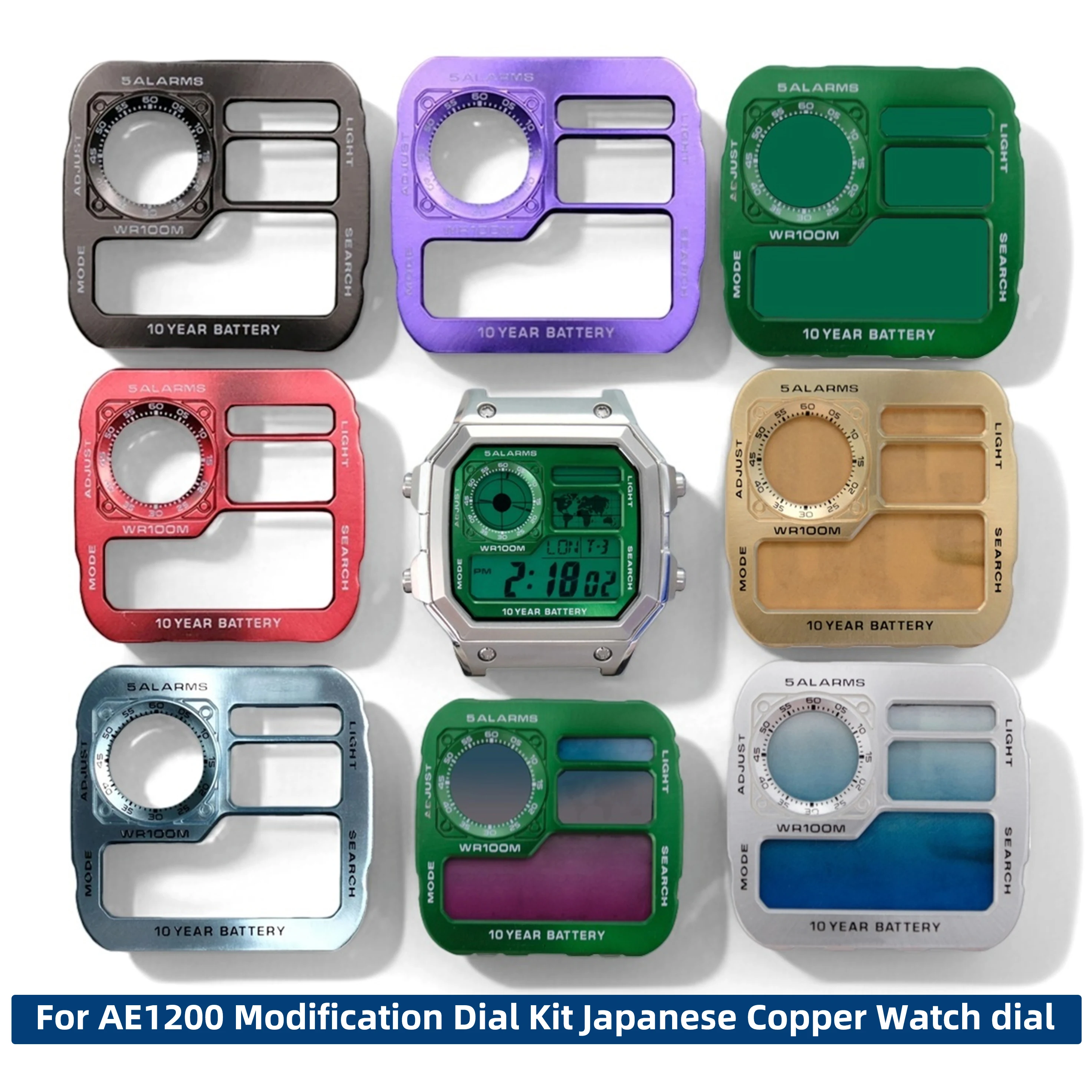 Replacement Japanese Copper Dial Face Kit for Casio AE-1200 Royale (Module 3299) – DIY Watch Modification Upgrade Part