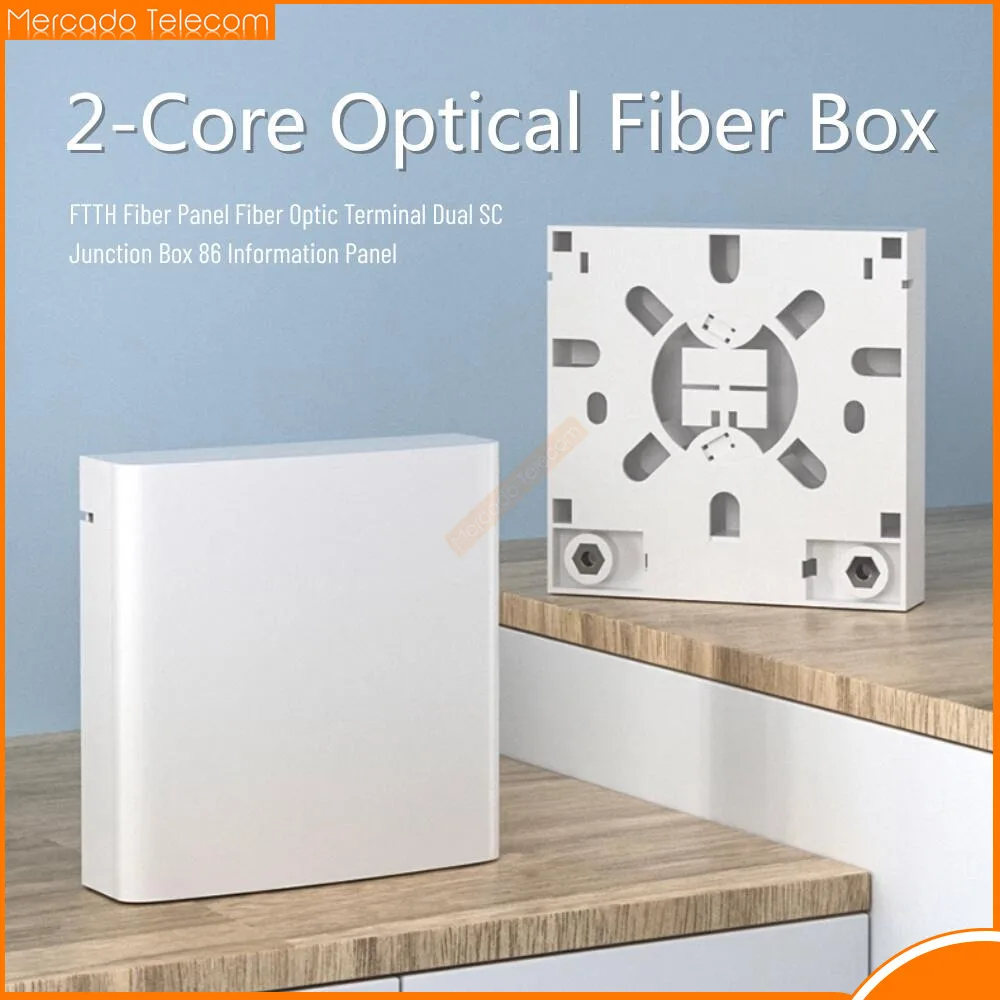 2 Cores Junction Box Wall Mount Cassette External Mounting Box Suitable For Switch And Socket FTTH Terminal Boxes
