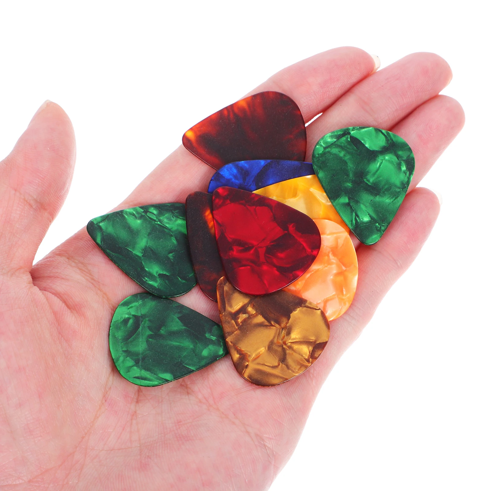Púas de guitarra ligeras, 10 Uds., púas coloridas reciclables para guitarra, bajo, ukelele, mandolina, Banjo, accesorios para instrumentos