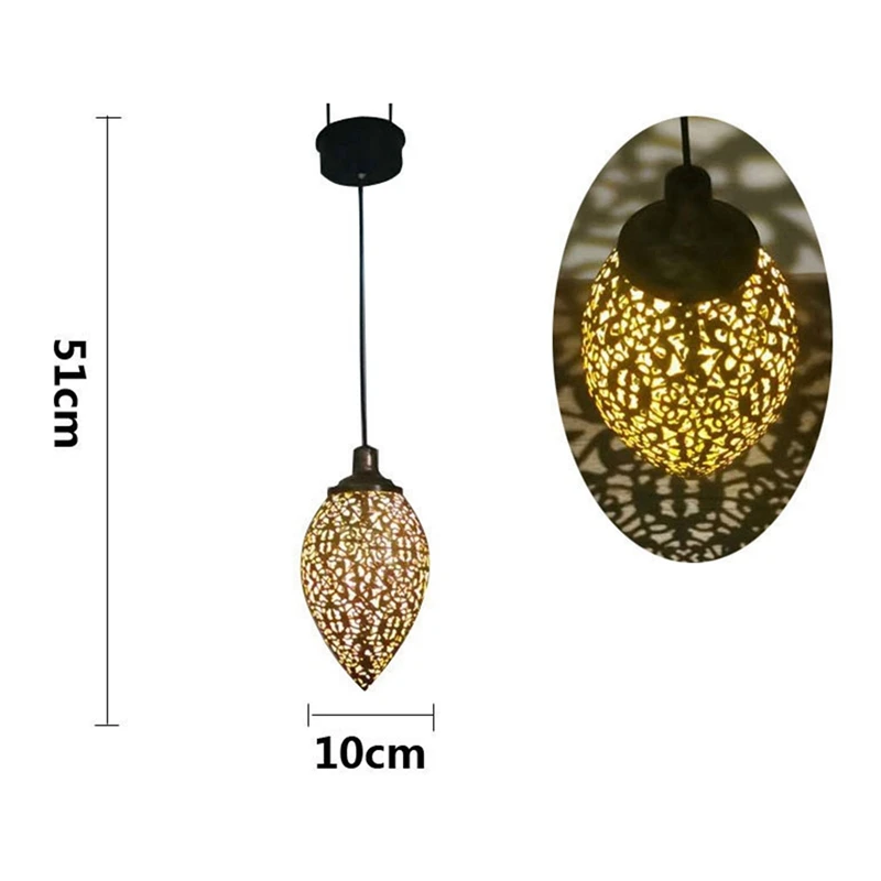 3x Op Zonne-Energie Led Marokkaanse Hangende Lantaarn Retro Marokkaanse Patroon Projectielamp Tuindecor Sprookjesachtige Lichtkit