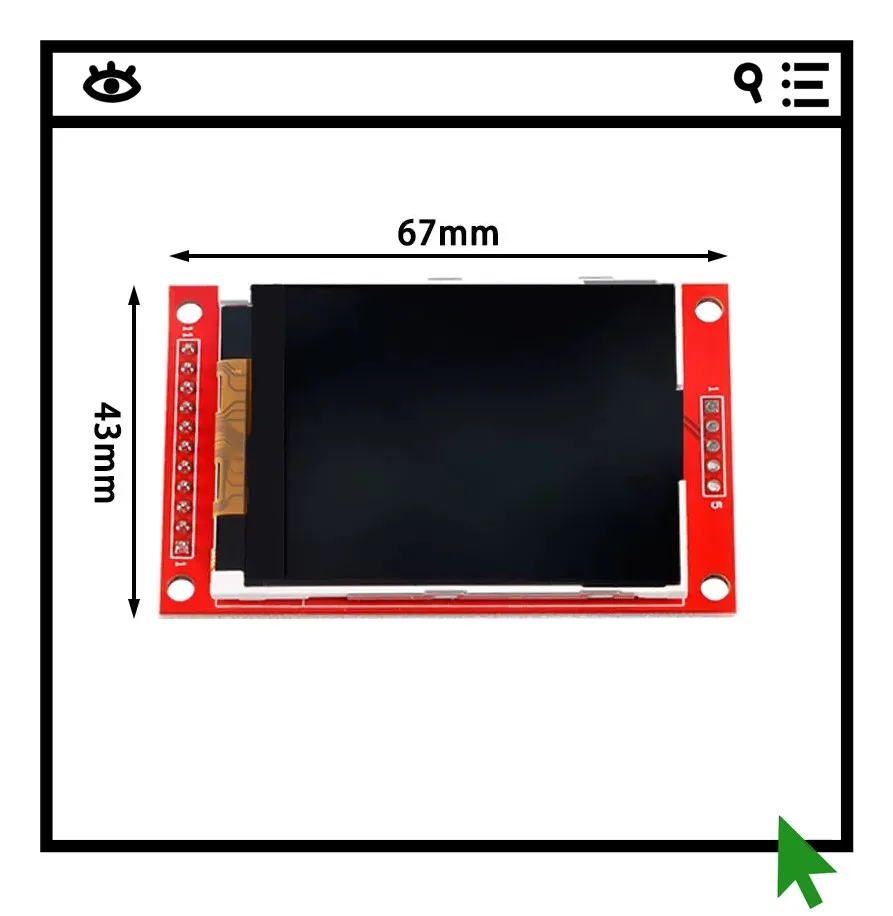

2.2-inch TFT LCD screen 16BIT RGB 65K color display module SPI serial port 176 * 220