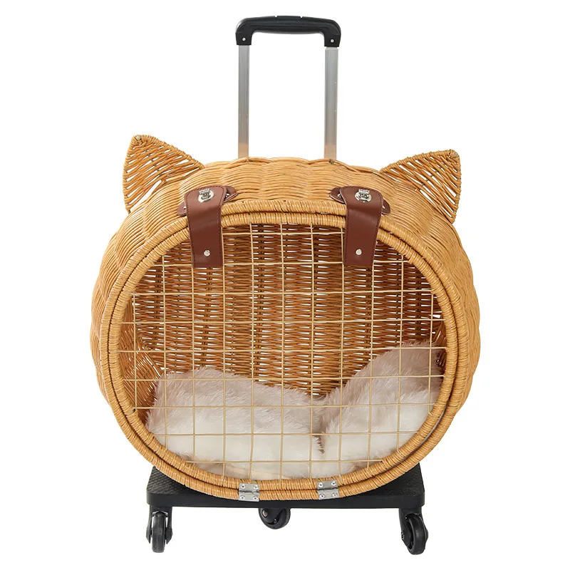 Imagem -06 - Koobdin-bolsa Portátil para Cães e Gatos Bolsa de Viagem ao ar Livre Estojo para Trolley Tecelagem de Videira Estojo de Alta Beleza 13kg