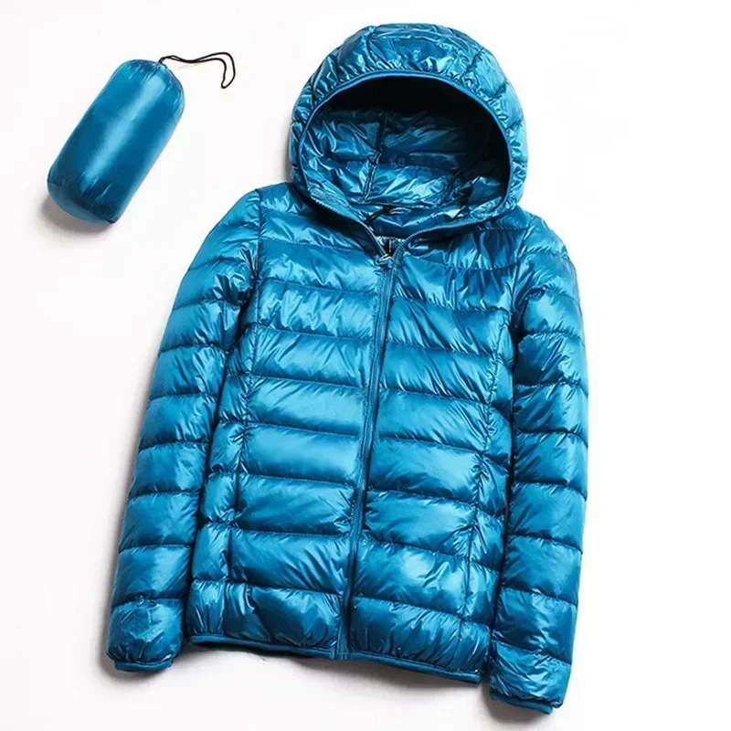 2024 plus Größe 7xl 6xl 5xl Herbst Damen leichte Daunen mäntel Kapuzen jacken Herbst wasserdicht packbar Winter warm weiblich – Detail 9