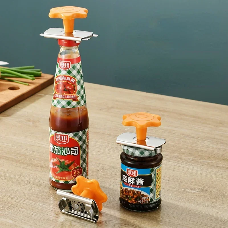 

Многофункциональная трудосберегающая открывалка для консервных банок, открывалка со стеклянными крышками, регулируемая открывалка для крышек бутылок для кухонного гаджета