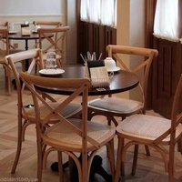 American Retro Dining Chair Rural Solid Wood Chair Leisure Light Luxury Furniture