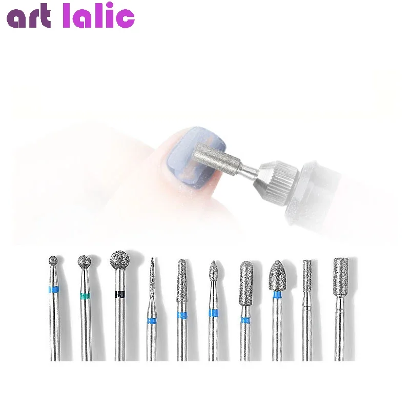 10 stuks elektrische nagelboorset keramische frees roterende braam manicure gereedschap voor boormachine AC nagelriemverzorging