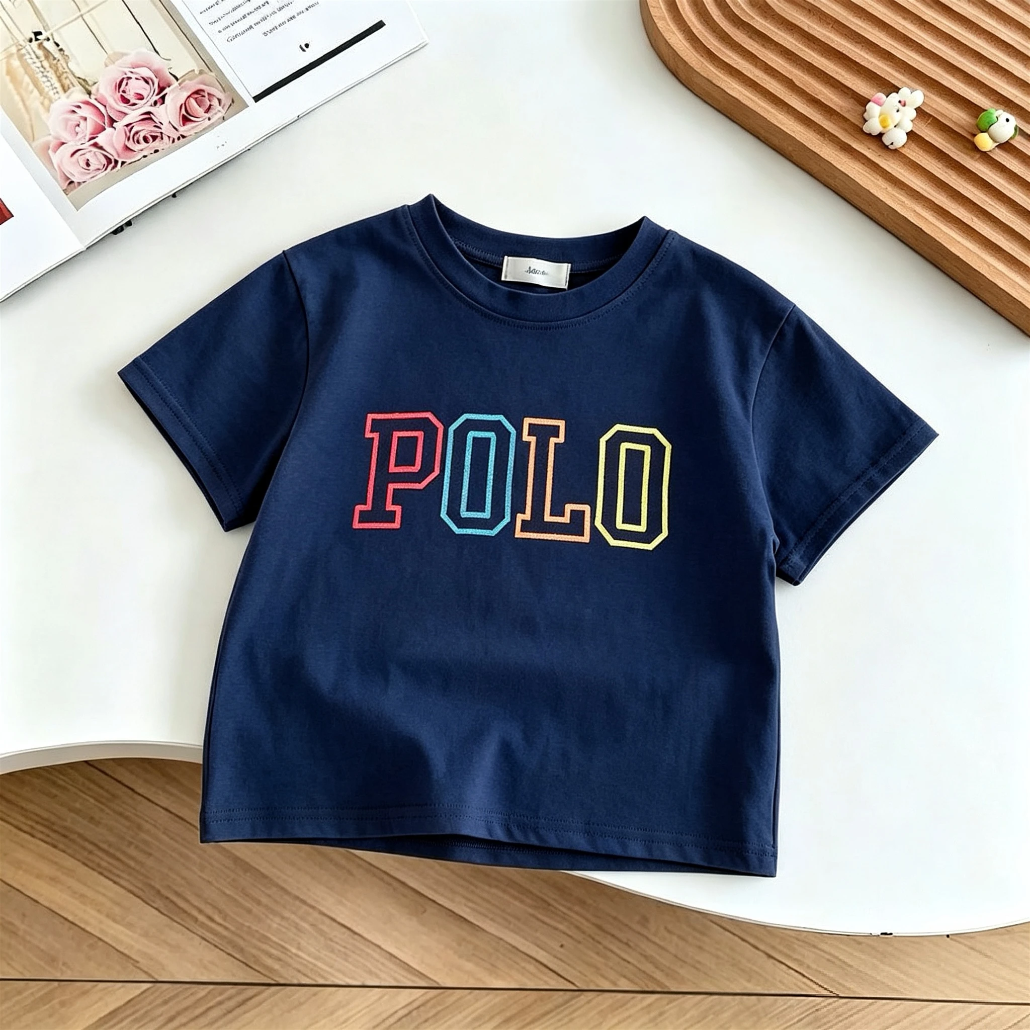 Simple Fashion Baby Girl Boy Short Sleeve Tees Tops Summer Clothing New Style Versatile Kids T-shirt Crewneck Children's Tshirts
