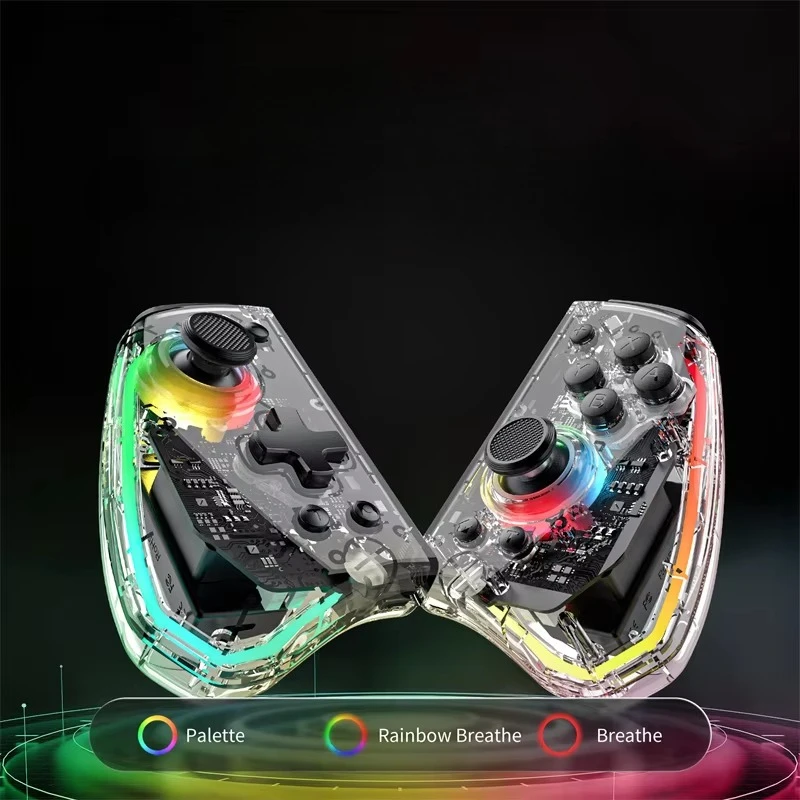 for KS40 Transparent Wireless Six-Axis Joy Controller Gamepad Motion Control for Nintendo Switch OLED