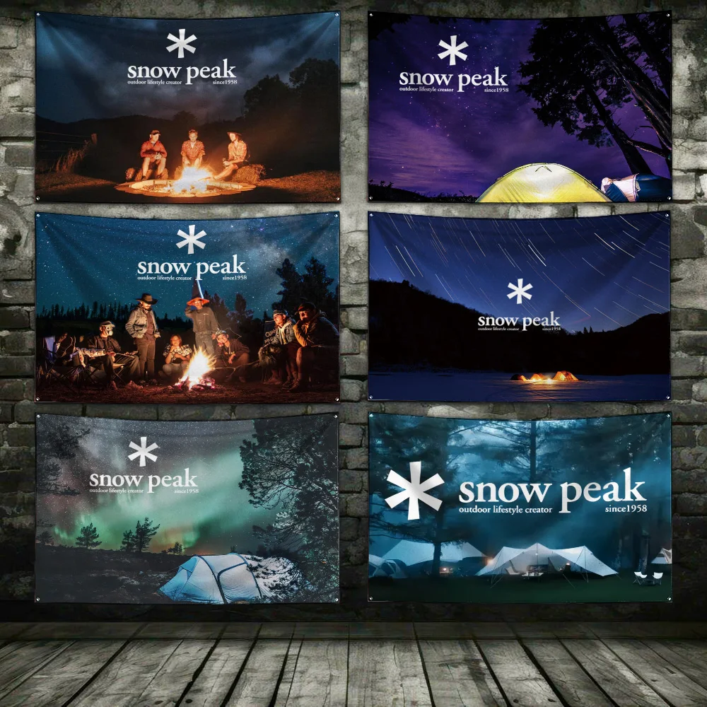 3x5 Ft Snows Peaks Flag Polyester Digital Printing Banner for Garage Wall Art Out Door Decoration With Brass Grommets