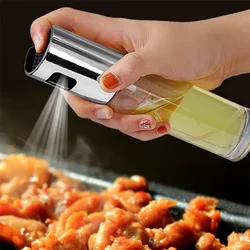 100ML Atomizing Oil Pot Spray Bottle Kitchen Household BBQ Oil Control Press Type Oil Supplies Glass Bottle for Kitchen Water