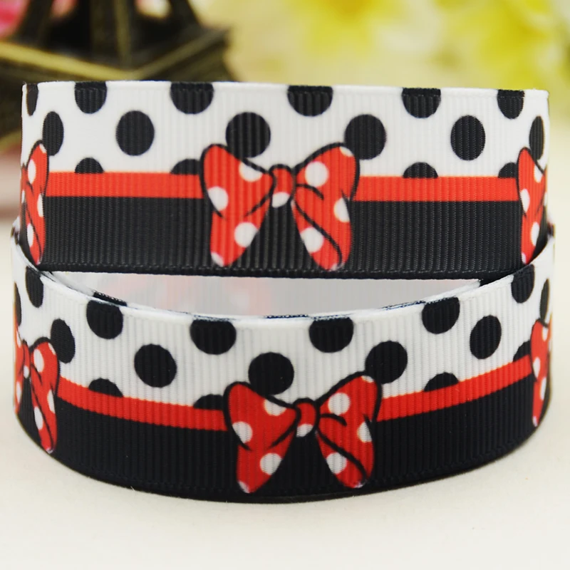 22mm 25mm 38mm 75mm bowknot Cartoon printed Grosgrain Ribbon party decoration 10 Yards