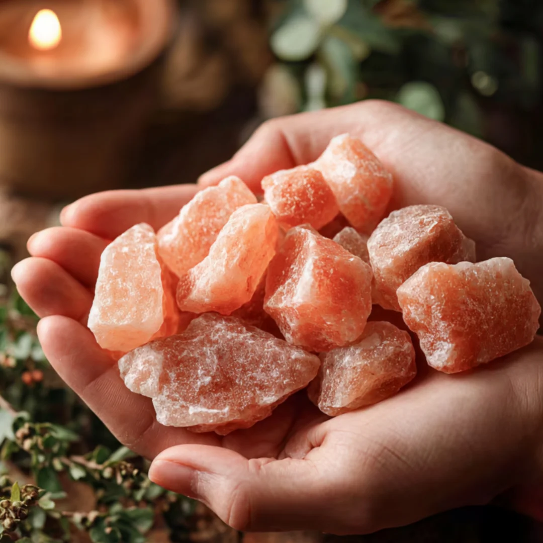 Sal rosa del Himalaya natural de 0.11/0.22/0.44 lb, cristal de piedra cruda, decoración para el hogar y la oficina, piedras espirituales, regalos