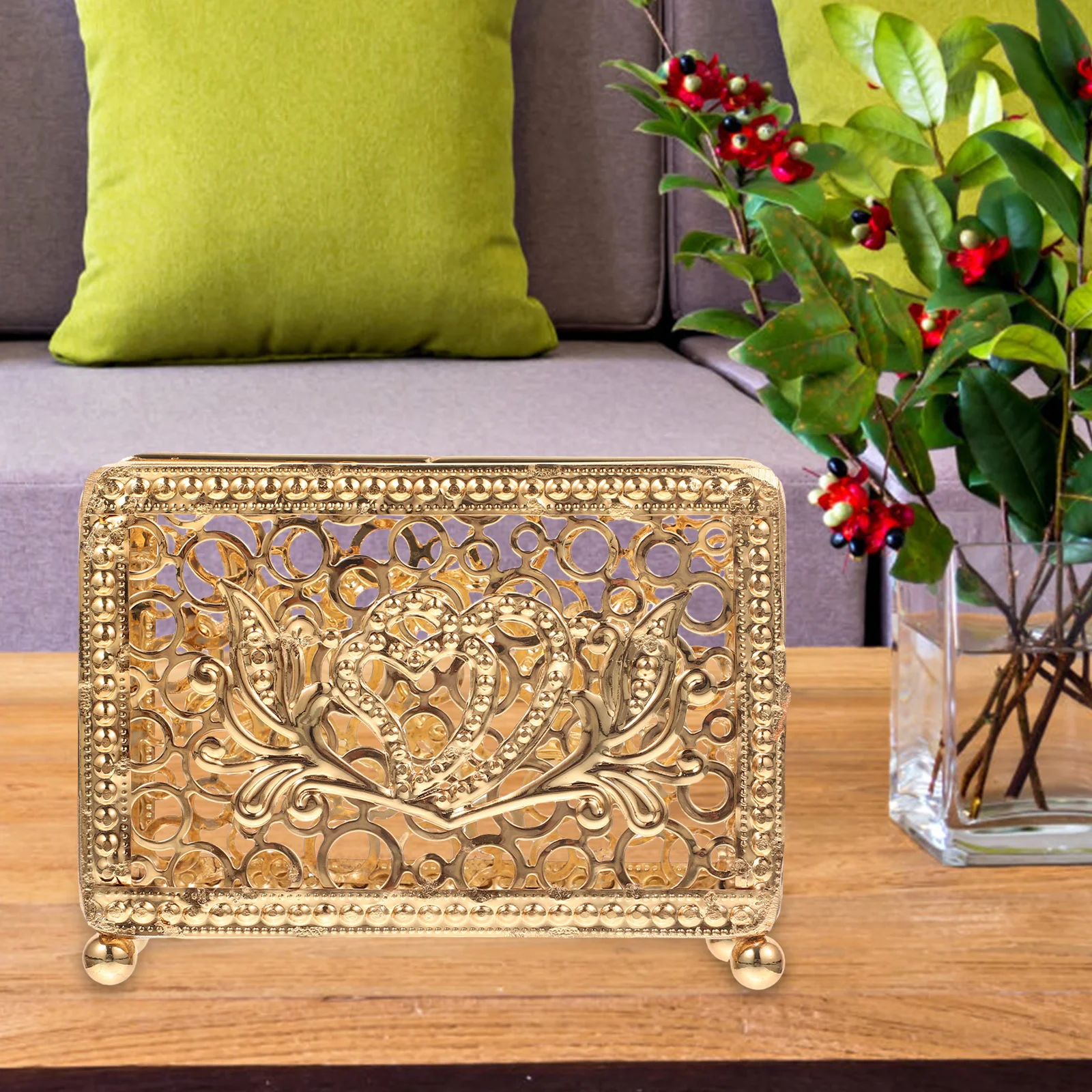 

Metal Napkin Holder Retro Style Desktop Tissue Storage Stand For Kitchen Bathroom Cafe Restaurant Office Decorative Iron