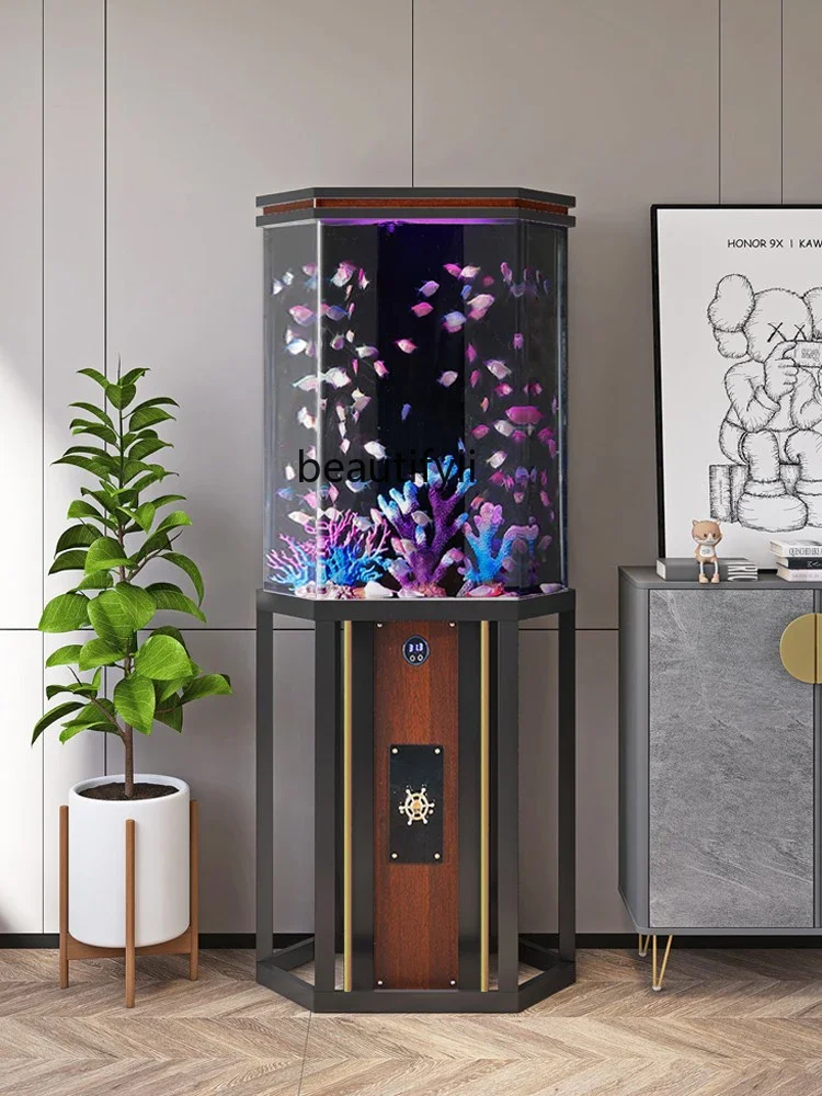 New Creative Fish Tank Ecological Floor Living Room Fish Tank Small Fish Globe round Aquarium