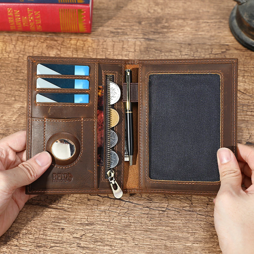 Dompet Kulit Asli Berpola Komp - Bifold Leather Wallet ulasan dan harga