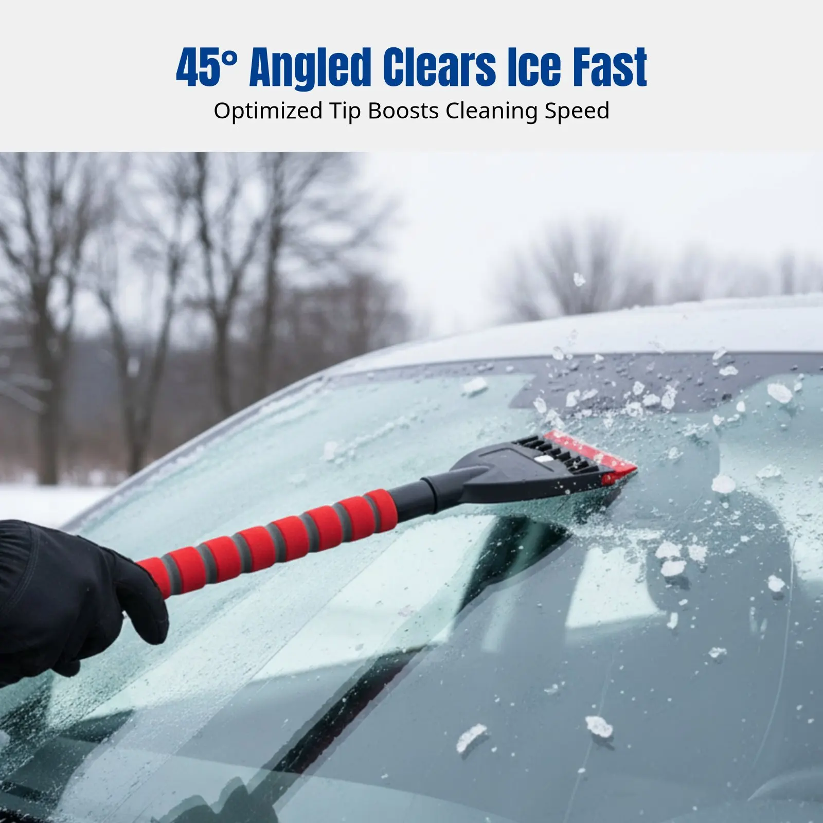 

Многофункциональная съемная щетка для удаления льда с автомобиля, зимний аксессуар для чистки автомобиля