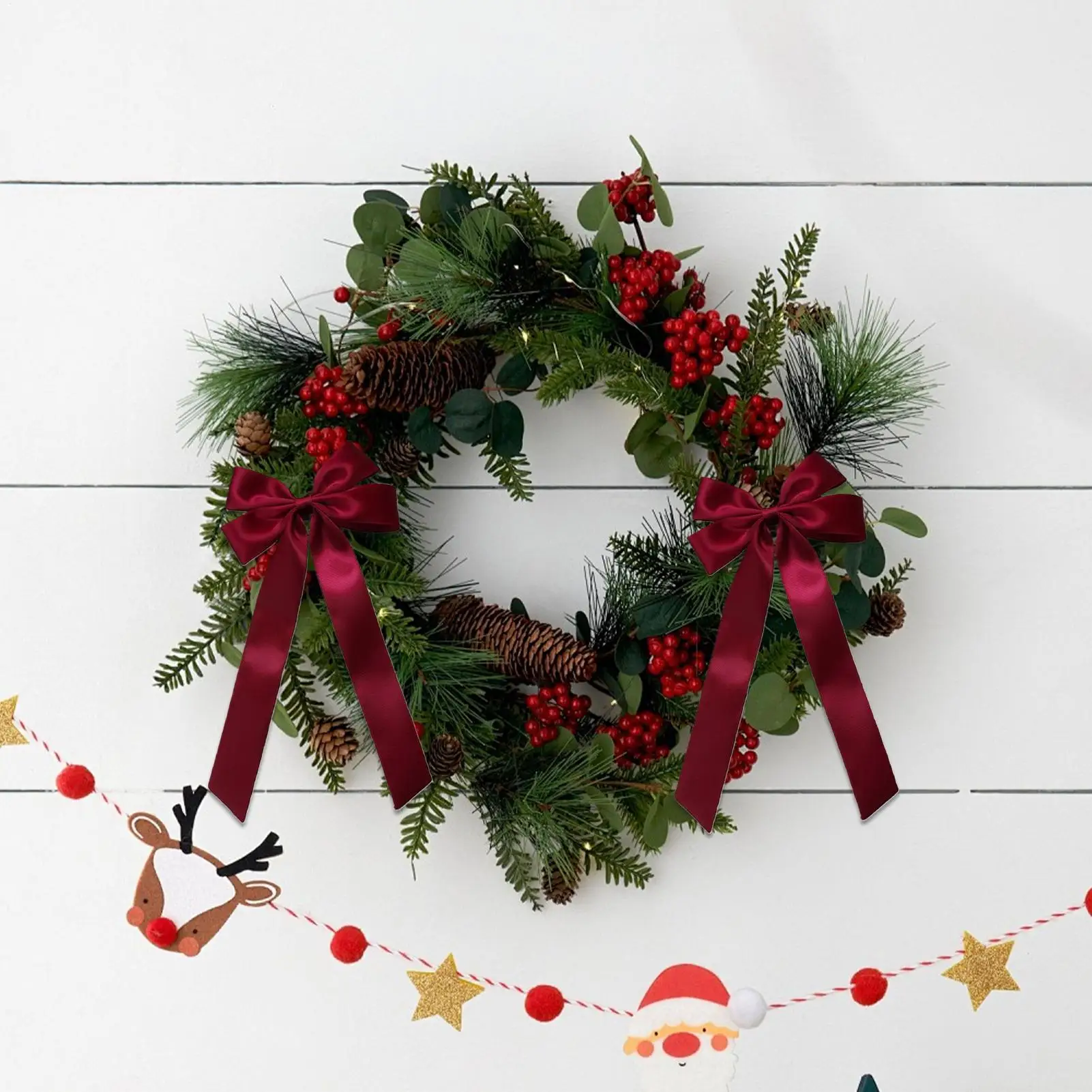 

Bows For Christmas Tree 4.53x7.28 Inches Reusable Decoration 12-Pieces Christmas Bow Decorations For Wrapping Holiday Outside