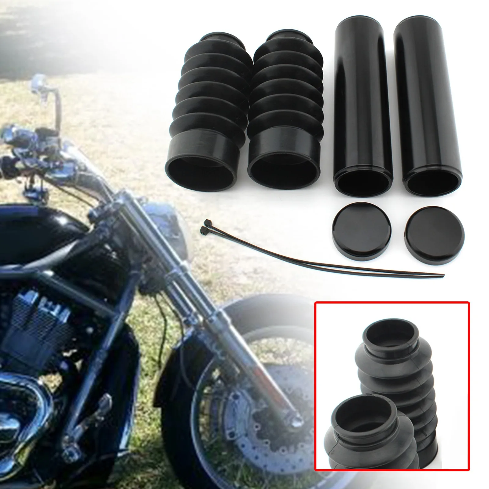 Motorcycle Front Upper Fork Cover For Harley 07-11 V-ROD NIGHT ROD NIGHT ROD SPECIAL Upper&Lower Fork Covers Tube