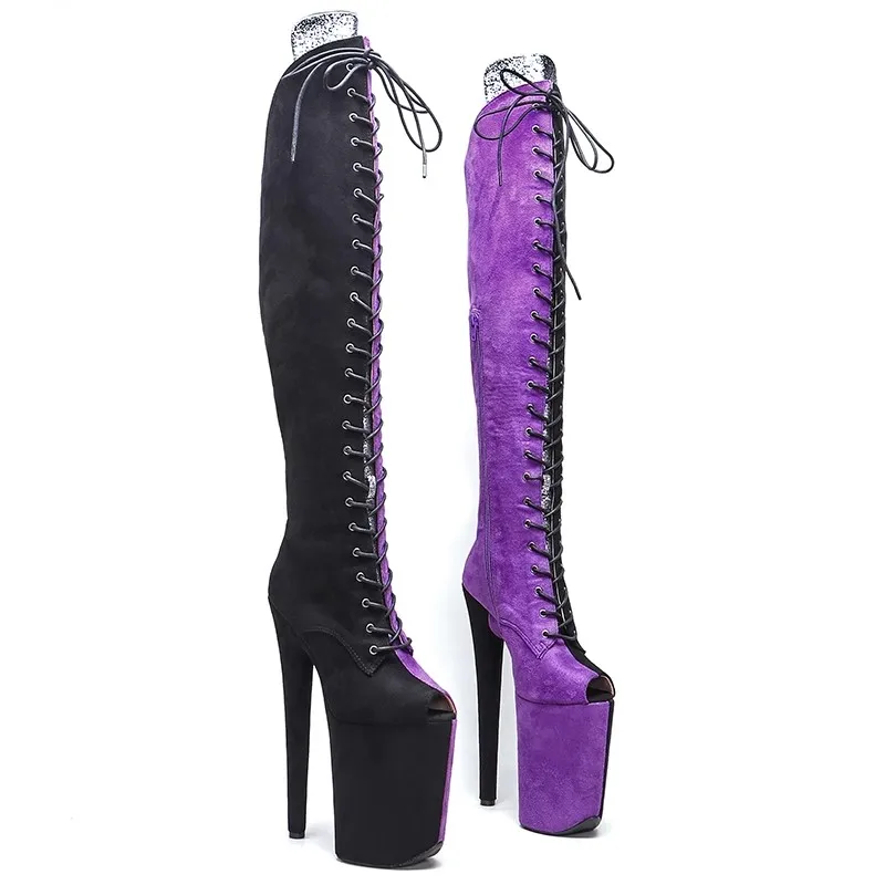 

New 23CM/9inches Suede Upper Modern Sexy Nightclub Pole Dance Shoes High Heel Platform Women's Boots 070