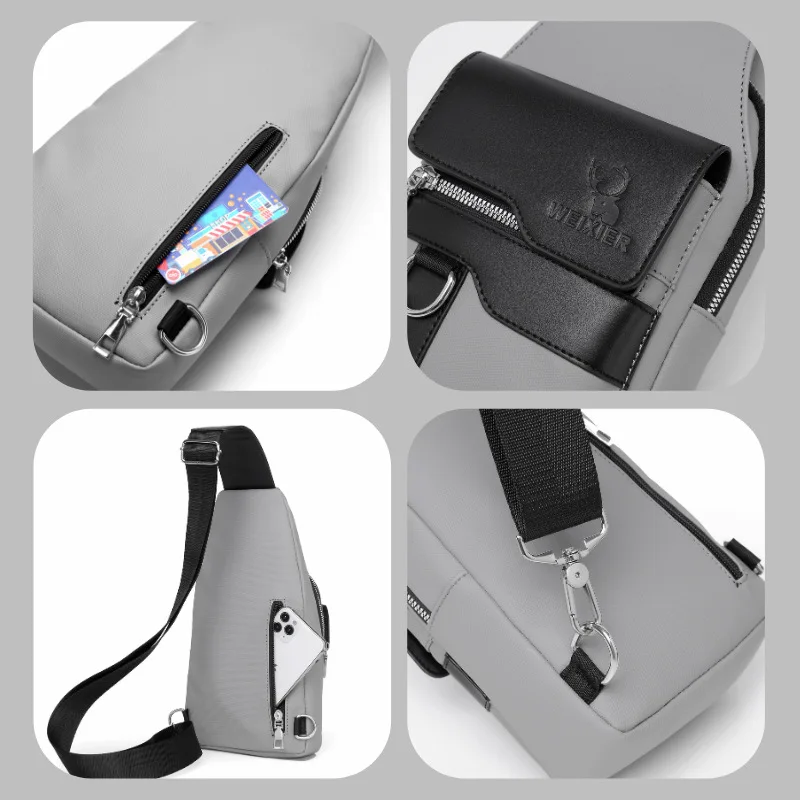 New Outdoor Fashion Men's Chest Bag, Men's High-end Waterproof Backpack, Men's Crossbody Bag, Large-capacity Chest Bag for Men