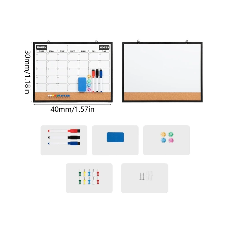 Реверсивный настенный планировщик пробковой доски с магнитными поверхностями для офиса