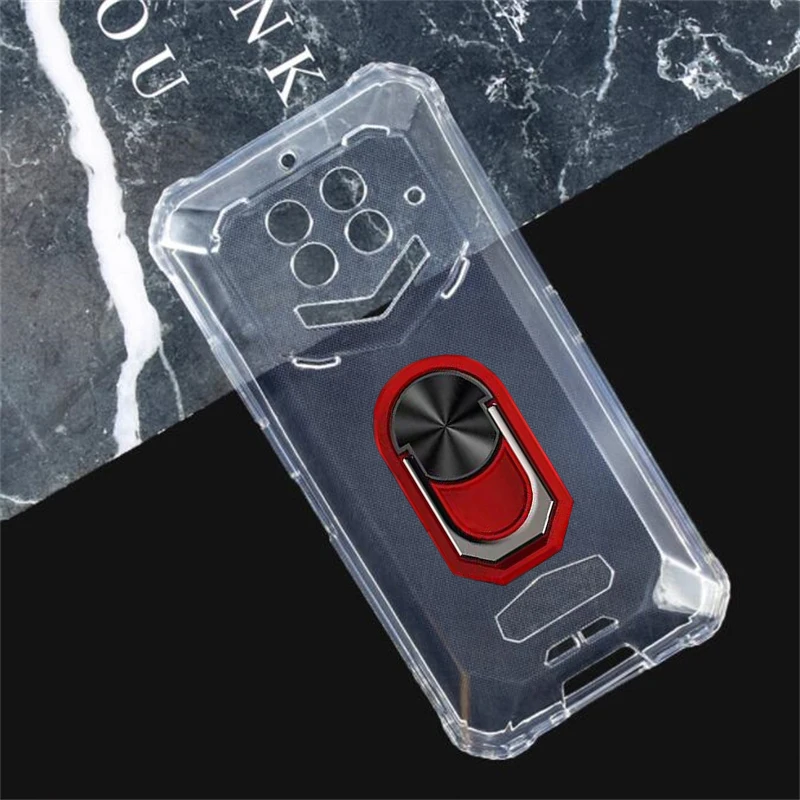 Etui na telefon z magnesem Oukitel WP15 odporne na wstrząsy miękkie TPU pokrywa silikonowa do Oukitel WP15 WP15S etui z uchwyt pierścieniowy — zdjęcie 3
