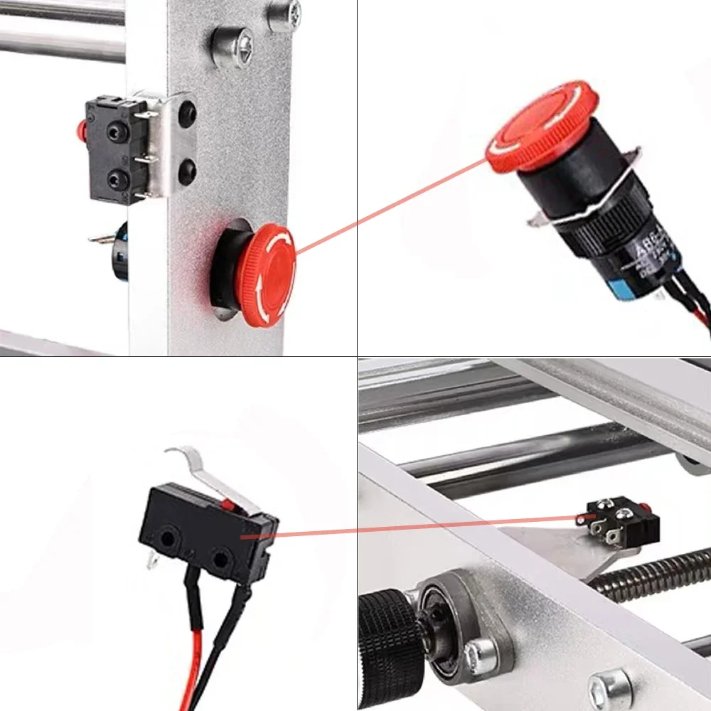 3018 Max Engraving Machine Accessories 2pin Micro Limit switch + Emergency Stop Switch For CNC Wood Router Engraver Machine