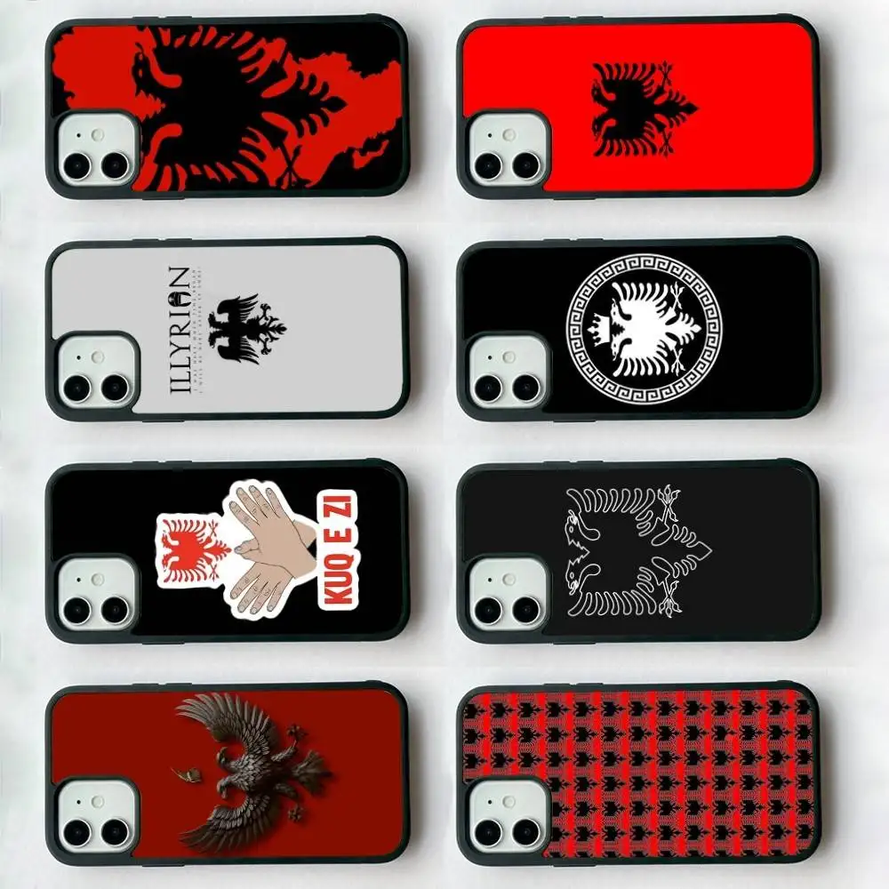 Albanian Flag Map Phone Case For IPhone 17 16 15 14 13 Plus 12 11 Pro Max PC+TPU Cases Back Cover