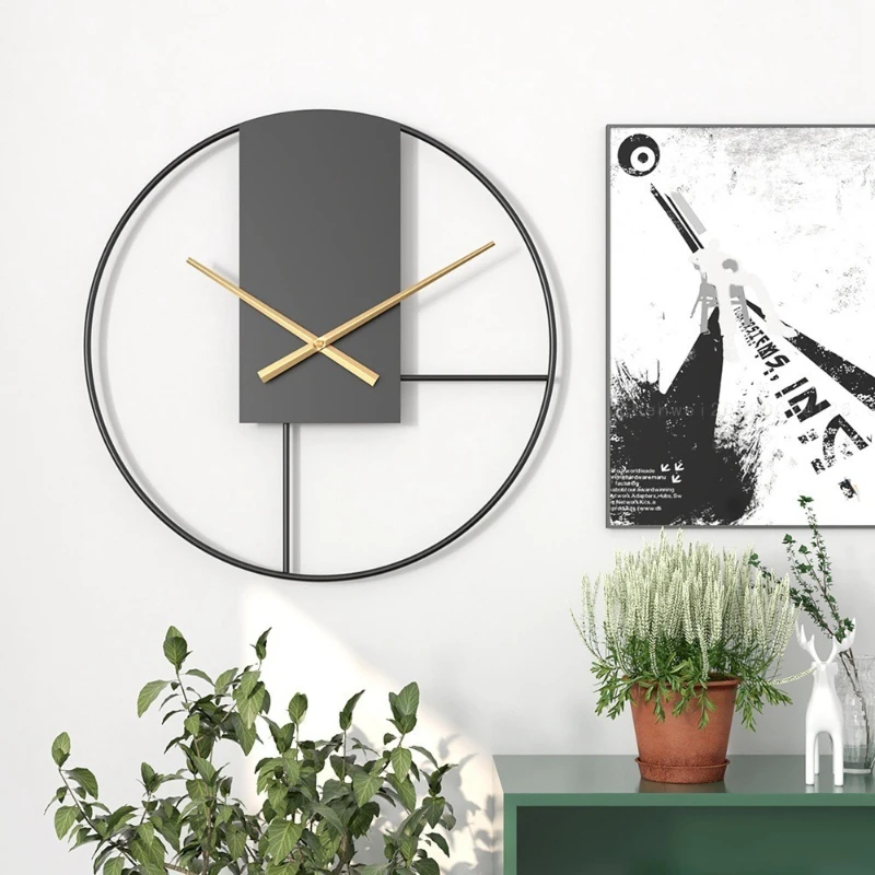 Metal Wall Clock Modern Silent Walls Clocks Large Round Living Room Clock Elegant Minimalist Office Household Decoration Clocks