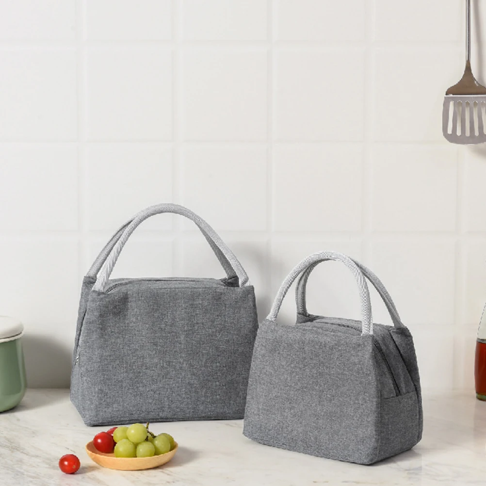 

1PC Insulated Lunchbox Bag Bag 22x14x17cm Gray Large Capacity Portable Pouch Foil Waterproof Thermal Storage