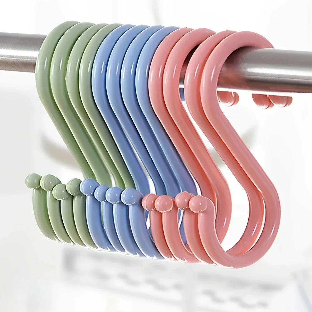 Plastic S-Shape Hooks Multi-purpose Hanging Rack for Clothing Towel Handbag Kitchen Bathroom Storage Hanger Reusable Organizers