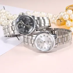 High Quality Women'S Watch Luxurious Gold Watch Alloy Strap Round Business Watch Exquisite Small Dial Ladies Watch Couple Watch