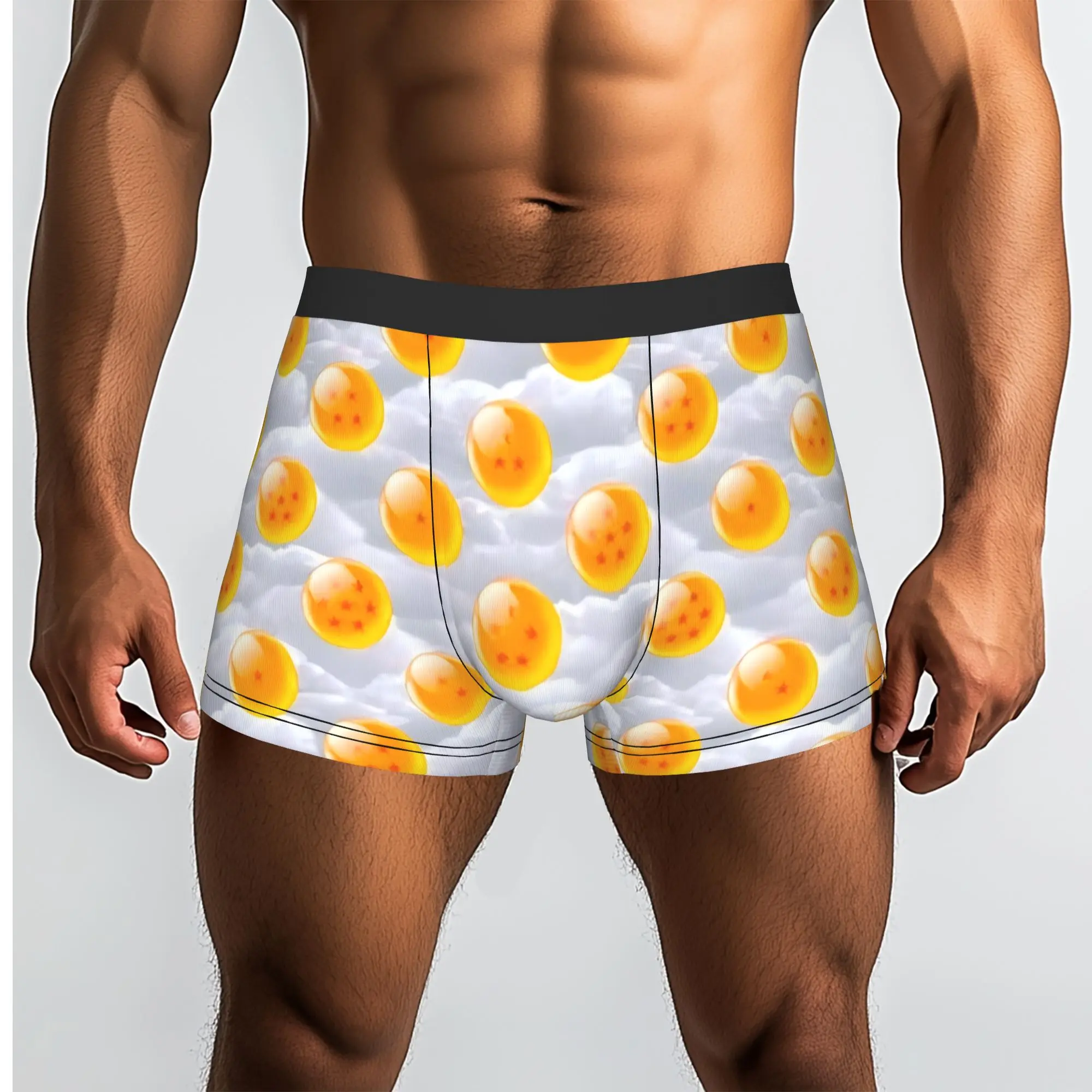 Dragon Balls in the Clouds Pattern Dragon Ball Underpants Breathbale Panties Men's Underwear Print Shorts Boxer Briefs