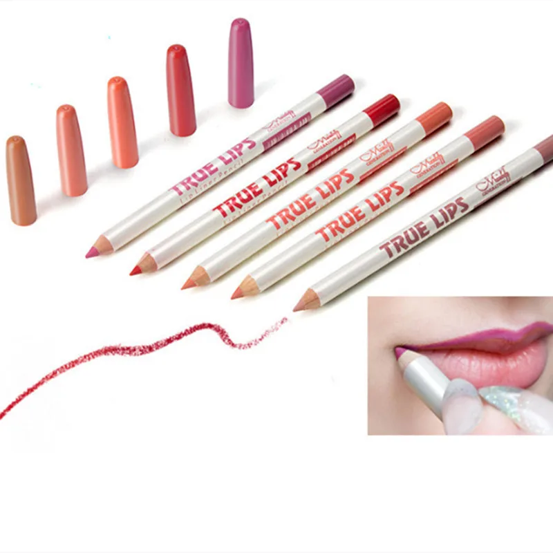 6Pcs/set Lipliner Pencil Matte Lipstick Waterproof Eyeshadow Long Lasting Women Blush Comestic Lip Liner Soft Pencil Makeup Tool