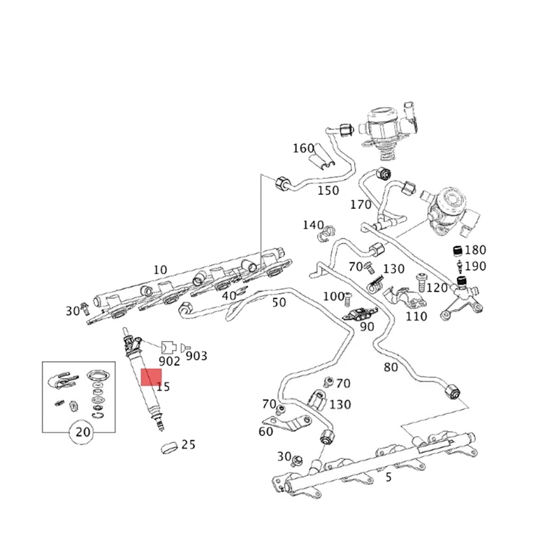 In-Cylinder Fuel Injector For Mercedes-BENZ A B C E S Class 160 180 200 220 250 260 AMG GT