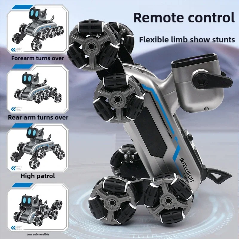 Children's remote control car intelligent robot dog gesture induction deformed eight-wheel stunt electric mechanical dog toy