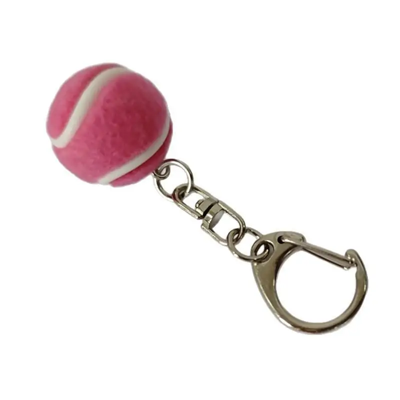 1Pcs Mini Tennis Ball Keychains With Vibrant Assorted Colors And Metal Clasps For Backpack Decor Tennis Lovers Small Gifts