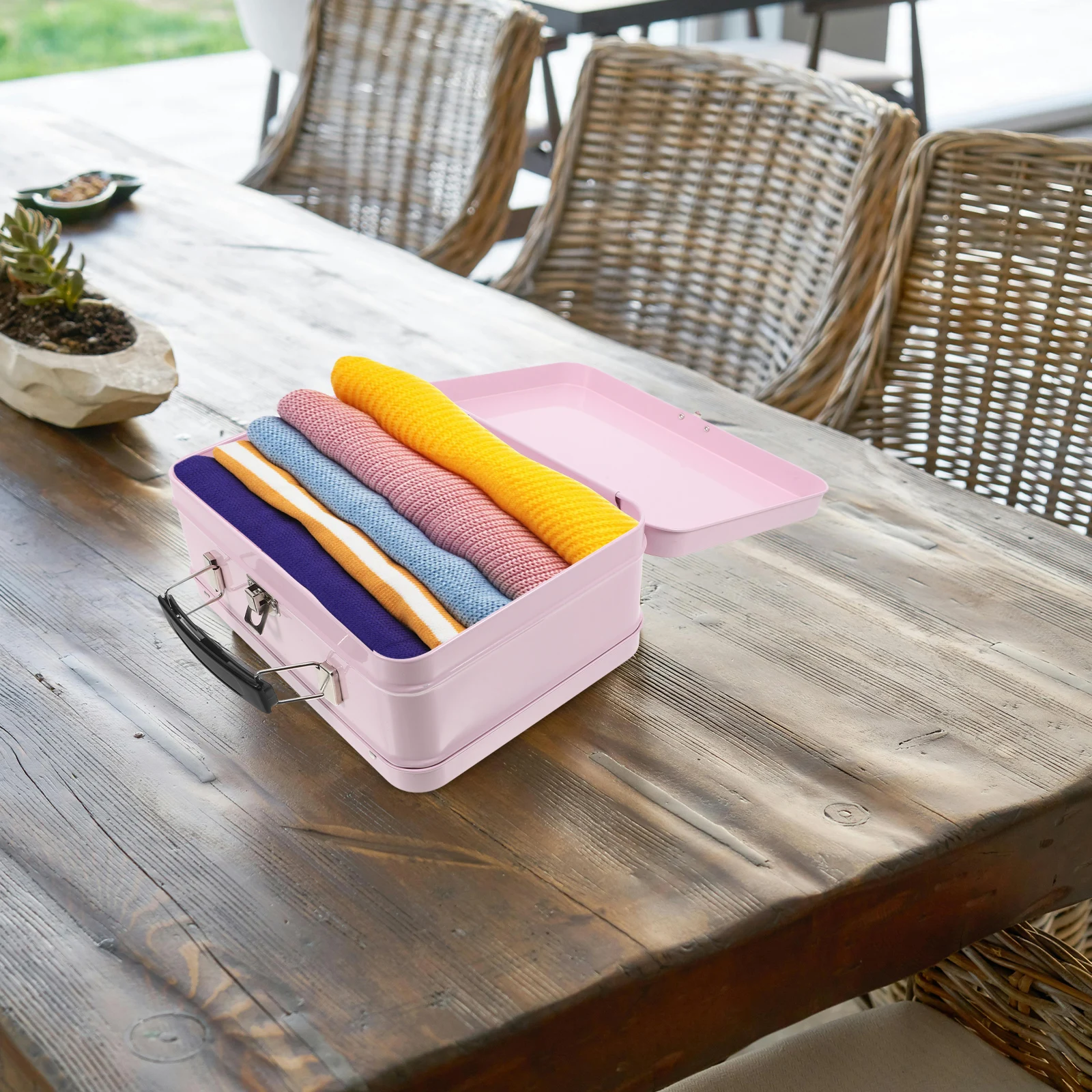 

Multifunctional Jewelry Stationery Storage Box Mini Suitcase Party Favor Container Wedding Accessories Decorative Tiny for Home