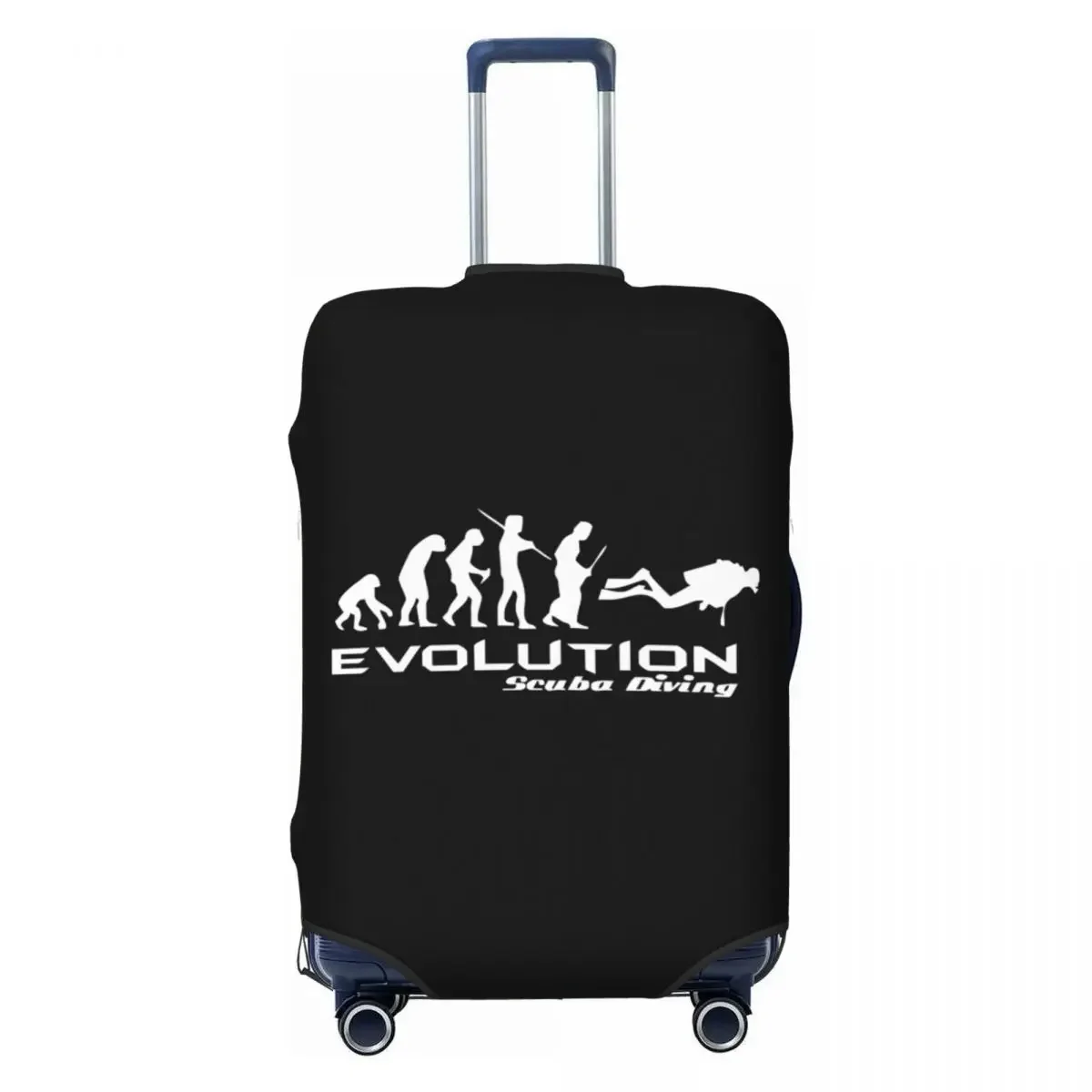 

Custom Evolution Of Scuba Diving Luggage Cover Protector Funny Underwater Dive Diver Gift Travel Suitcase Covers for 18-32 Inch