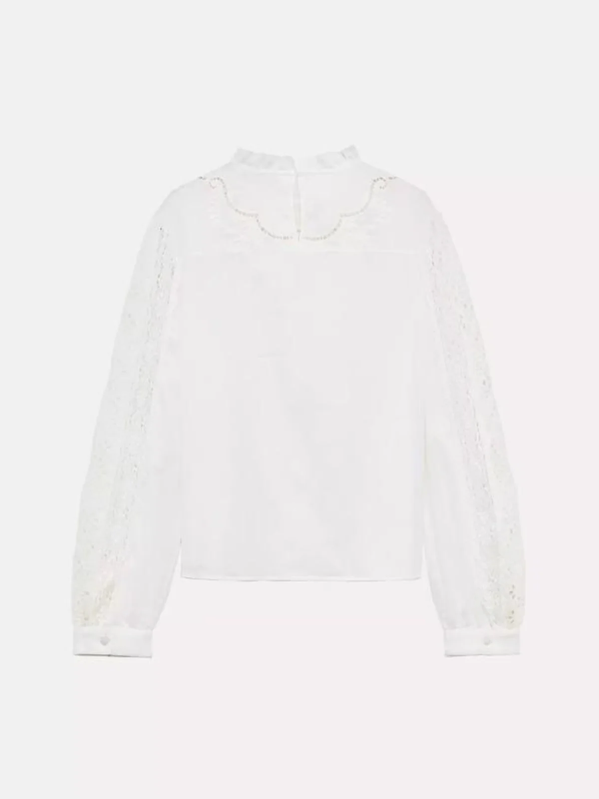 

Spring Summer 2025 New Romantic round Ne Embroidered Cotton irt Women's Loose Fit Long Sve Casual Top Faion Ladies