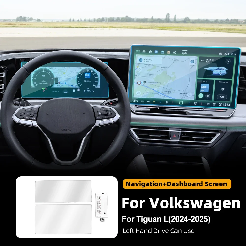 

HD Clear GPS Navigation Film Sticker Tempered Glass Screen Protector Anti-scratch Decal For Volkswagen VW Tiguan L 2025 2024