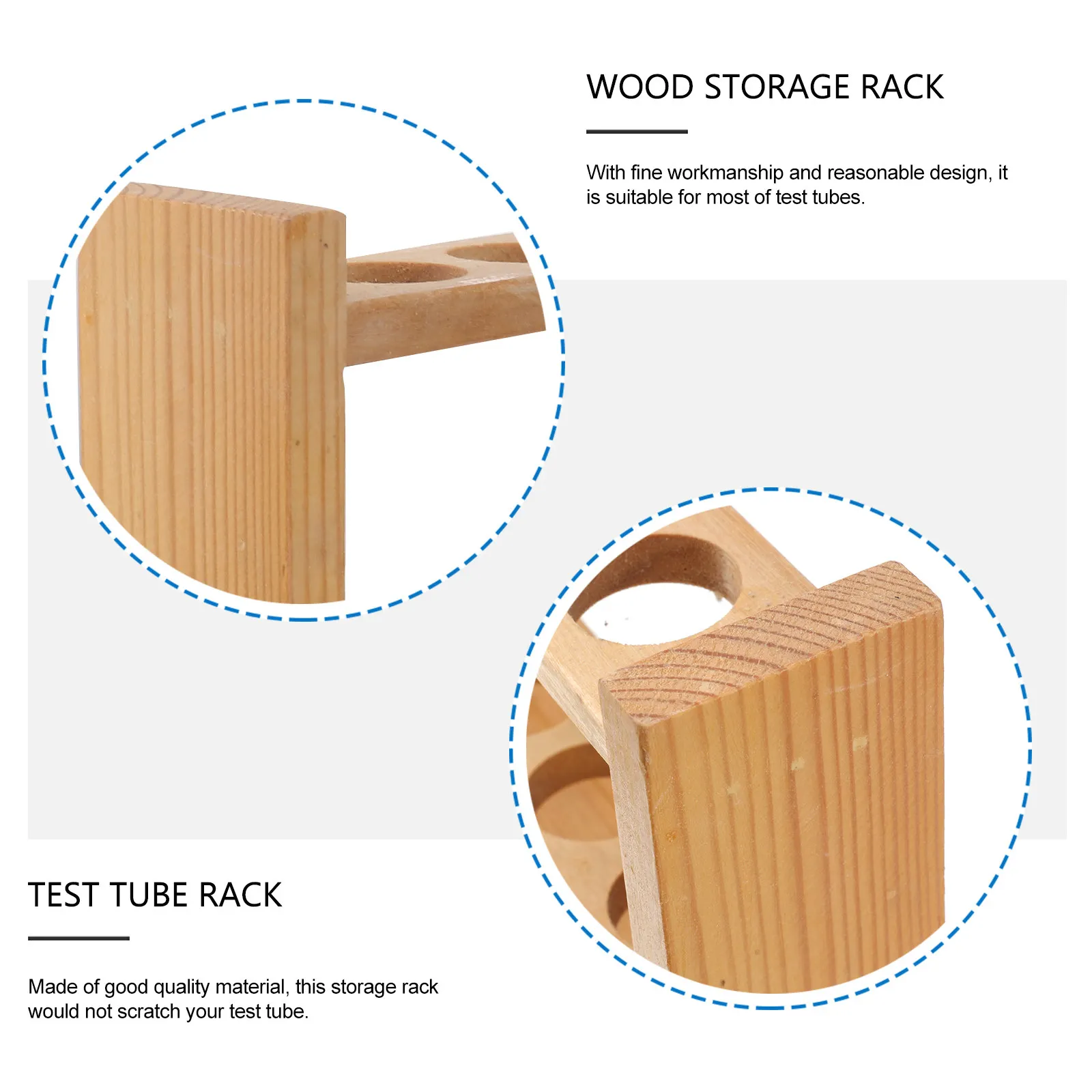 1Pcs Wooden Test Tube Stand Fine Workmanship Reasonable Design Professional Labs Classrooms Household Use Wooden Storage Holder
