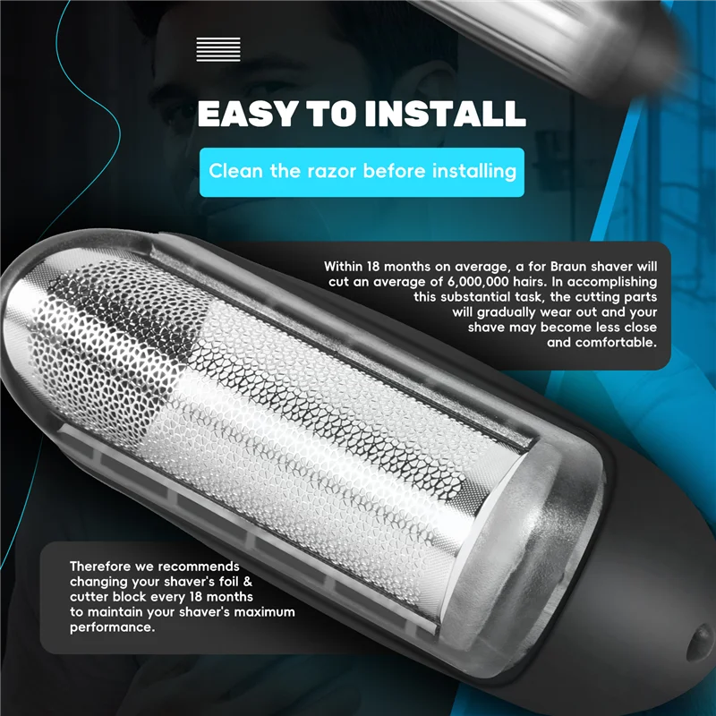 

A38T-3PCS Бритвенная сетка и лезвие для бритвенной головки Braun 20S 10B 20B 1000 серии