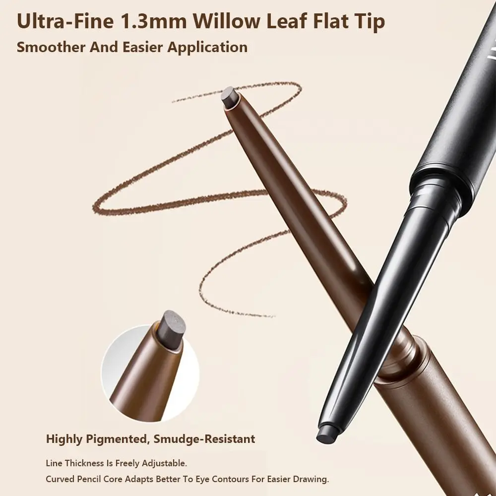 Langlebiger Gel-Eyeliner-Stift, glatte, präzise Linien, wasserfester Eyeliner-Stift, ultrafeine Spitze, wischfester, farbenfroher Eyeliner