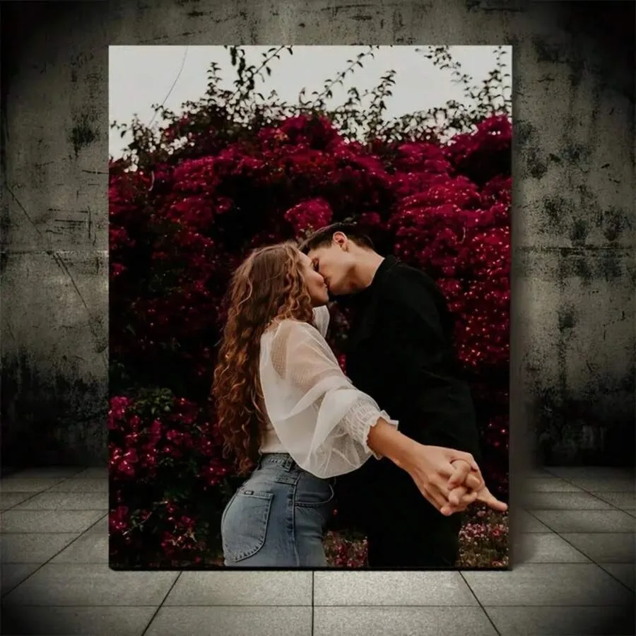 1 Custom Photo Canvas Print — Choose Between a DIY Wooden Frame Kit (Assembly Required) or a Frameless Poster Print. a Personali