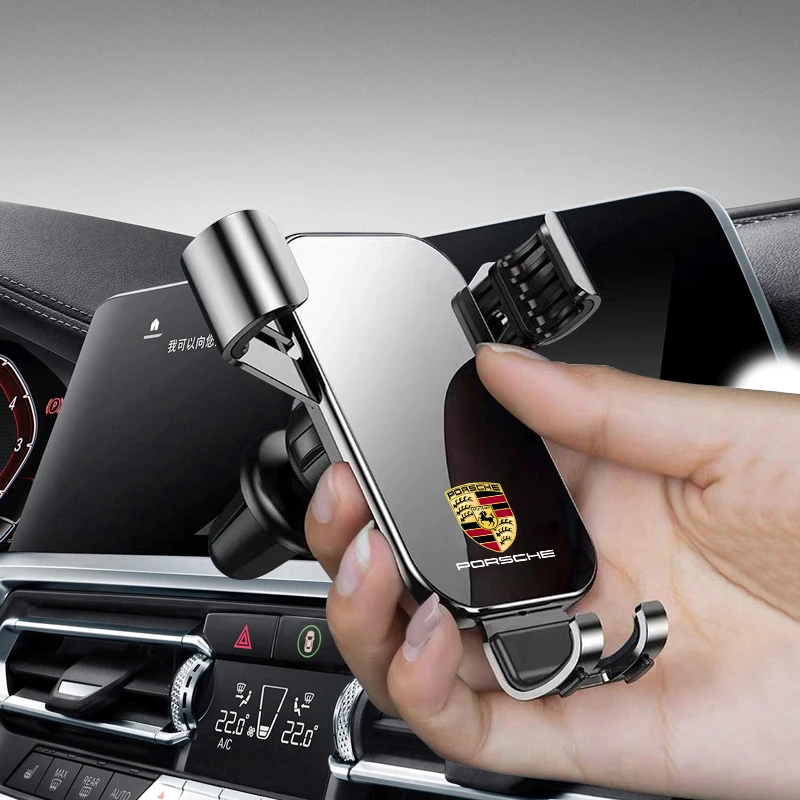 

Наклейка на автомобиль для держателя телефона Porsche, крепление на приборную панель/вентиляционное отверстие, клипса для мобильного телефона для Porsche Cayenne, Panamera, Macan, 911, 718, Taycan, Boxs