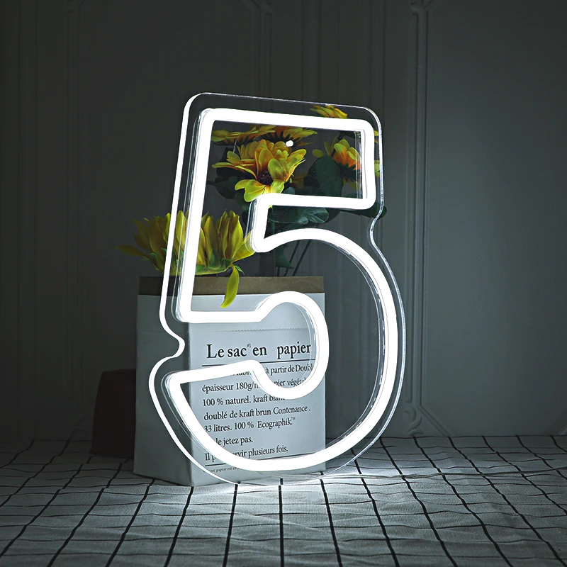 30th Birthday Led Neon Sign Custom 0-9 LED Night Light Sign for Birthday Decor Lets Party Home Backdrop  Sign Birthday Gifts