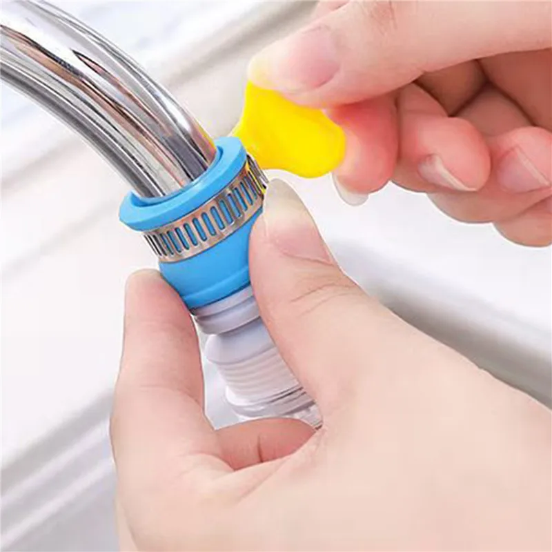 ก๊อกน้ําห้องครัว Water Saver Telescopic ห้องน้ําน้ําประปา 360 °   อ่างล้างจานหัวฉีดสเปรย์ป้องกันการสาดแบบหมุนสําหรับล้างผัก