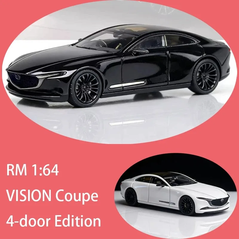 

RM Diecast 1:64 Scale VISION Coupe 4-door Edition Black/White Alloy Cars Model Static Decoration Collectibles Gift Toys